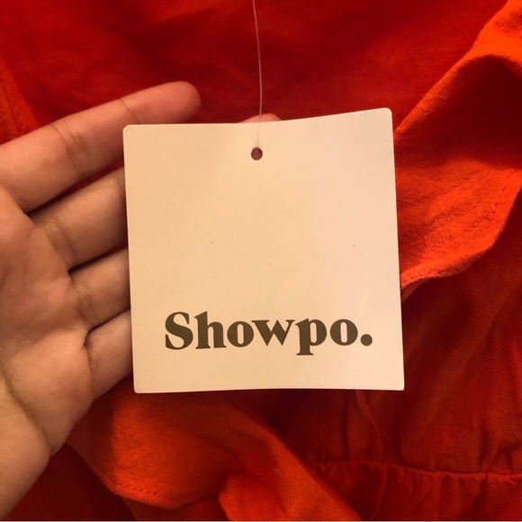 SHOWPO Aganda Strappy Frill Detail Wrap Mini Dress in Oxy Fire. (Size 14) - Picture 4 of 15
